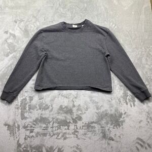 KOTN Crewneck Long Sleeve Cropped Sweatshirt Charcoal Gray Size Medium